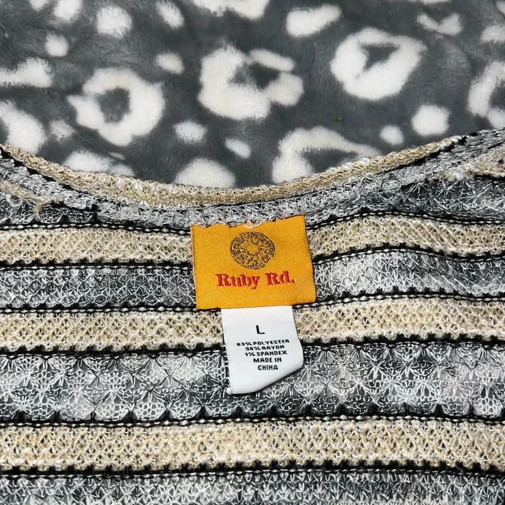 Ruby Rd. Women's Striped Duster Cardigan/Size Large - Picture 8 of 12